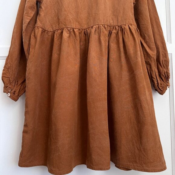 Tradlands Remi Mini Dress Long Sleeve Oversized Size XXS Sienna Distressed $204 - Picture 8 of 11